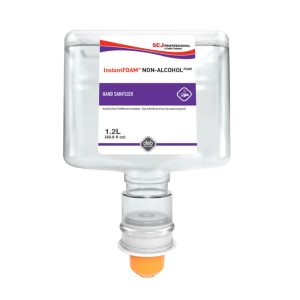 SC Johnson InstantFOAM Non-Alcohol PURE Hand Sanitizer, 1.2 L Touch-Free Cartridges, 3/Case