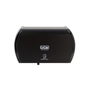 Solaris Paper LoCor D67023-N Side-by-Side Dual-Roll Bath Tissue Dispenser, Matte Black