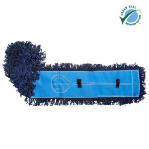 ABCO Premium Launderable Loop-End Dust Mop Head, 5" x 36", Blue