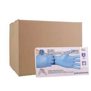 Empress Blue Nitrile Exam Gloves, Large, 100/Box, 10 Boxes/Case