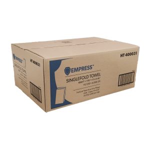 Empress HT400031 Natural Singlefold Paper Towels, 250/Pack, 16 Packs/Case