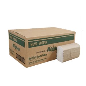 NOVA 200MB White Multifold Paper Towels, 9.125" ? 9.45", 4,000/Case