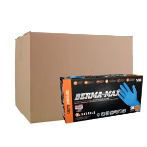 SAS Safety Derma-Max Blue Nitrile Exam Gloves, XL, 8 mil, 50/Box, 10 Boxes/Case