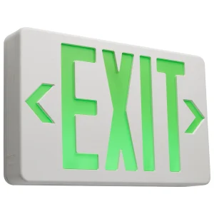 SATCO 67-100 Green LED Exit Sign with Battery Backup, Universal Mount