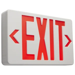 SATCO 67-101 Red LED Exit Sign with Battery Backup, Universal Mount