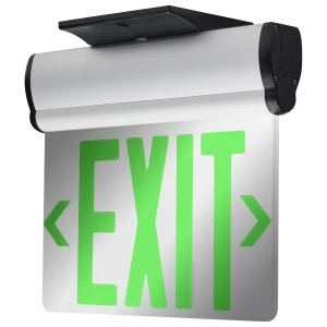 SATCO 67-110 Green Edge-Lit LED Exit Sign, Dual Face, Mirrored Panel