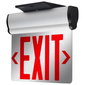 SATCO 67-111 Red Edge-Lit LED Exit Sign, Dual Face, Mirrored Panel