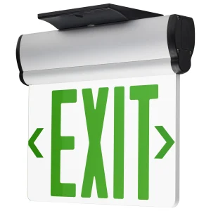 SATCO 67-112 Green Edge-Lit LED Exit Sign, Single Face, Clear Panel