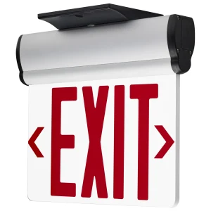 SATCO 67-113 Red Edge-Lit LED Exit Sign, Single Face, Clear Panel