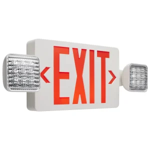 SATCO 67-121 Red LED Exit Sign & Emergency Light Combination, Dual Head