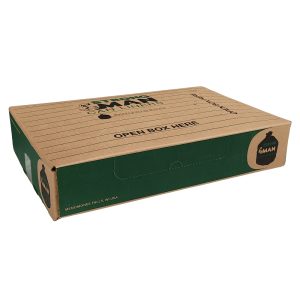Strong Man SM385815 Black Reprocessed Can Liners, 60 gal, 38" x 58", 1.5 mil EQ, 100/Case
