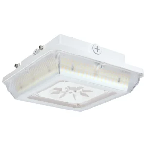 SATCO 65-634 — Wide-Beam Canopy Light — 20W/30W/45W — 3000K/4000K/5000K — 120V-277V — White