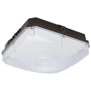 SATCO 65-983 — Sensor-Equipped Square Canopy Light — 45W/60W/70W — 3000K/4000K/5000K — 120V-277V — Bronze