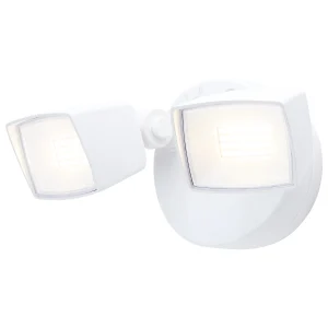 SATCO 65-995 — Dual-Head LED Security Flood — 17W/25W — 3000K/4000K/5000K — 120V — White