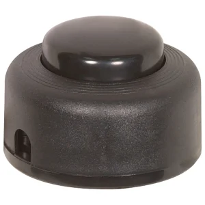 SATCO 80-1163 — Step-On-Button On/Off Push Switch · 2A-125V, 1A-125V, 1A-250V Rating · (Terminal) Length · No Wire · Black Finish