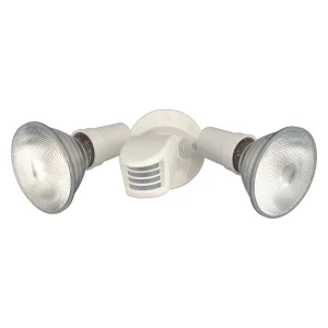 SATCO SF76-502 — Two-Head PAR38 Security Fixture — 150W — 120V — White